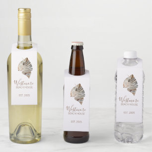 Colgador Para Botellas Watercolor Seashell Beach House
