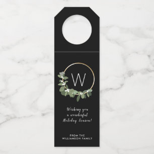 Colgador Para Botellas Wreath de Navidades modernos Monograma apellid