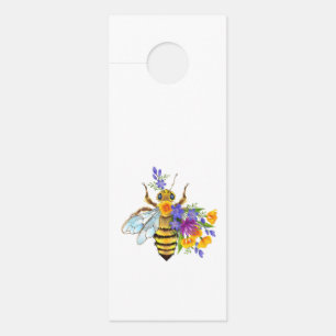 Colgador Para Puertas Abeja de flor con plantas silvestres