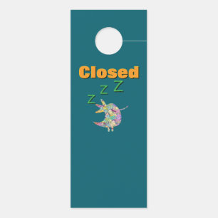 Colgador Para Puertas ABIERTO / CERRADO Verde azulado