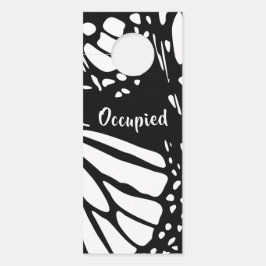 Colgador Para Puertas Abstracto Ala Mariposa Monarca - Ocupada/Vacante