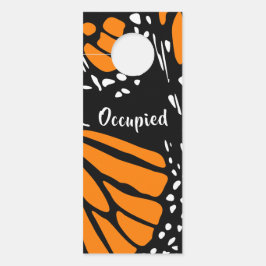 Colgador Para Puertas Abstracto Ala Mariposa Monarca - Ocupada/Vacante