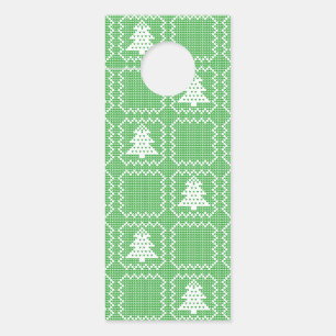 Colgador Para Puertas Acogedor patrón de suéter feo de árbol de Navidad 