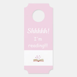 Colgador Para Puertas ¡Adorable Shhhh! ¡Estoy leyendo! RÓTULO DE PUERTA