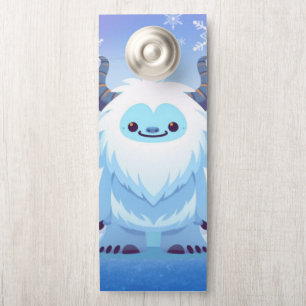 Colgador Para Puertas Adorable yeti de Navidad/invierno