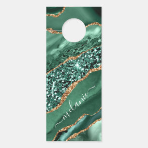 Colgador Para Puertas Agate Green Gold Emerald Custom Name Doger