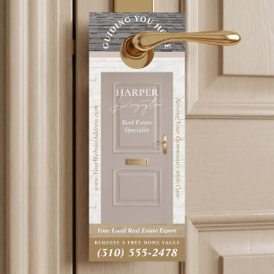 Colgador Para Puertas Agente Inmobiliario Profesional Marketing Beige