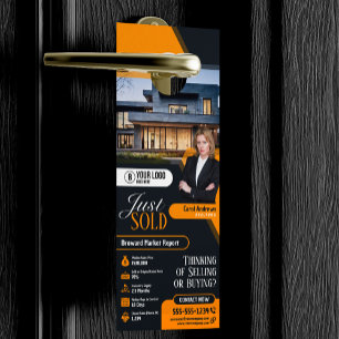 Colgador Para Puertas Agente Inmobiliario Realtor Moderno Amarillo Acaba