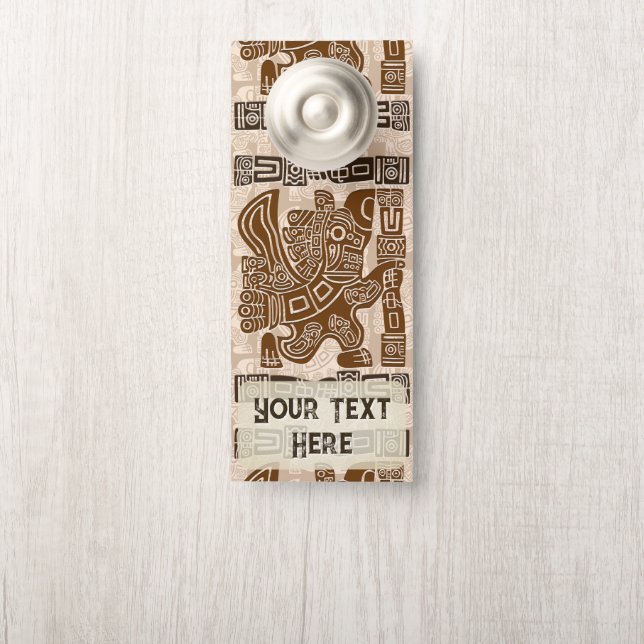 Colgador Para Puertas Águila azteca guerrera arte tribal antiguo (En pomo)