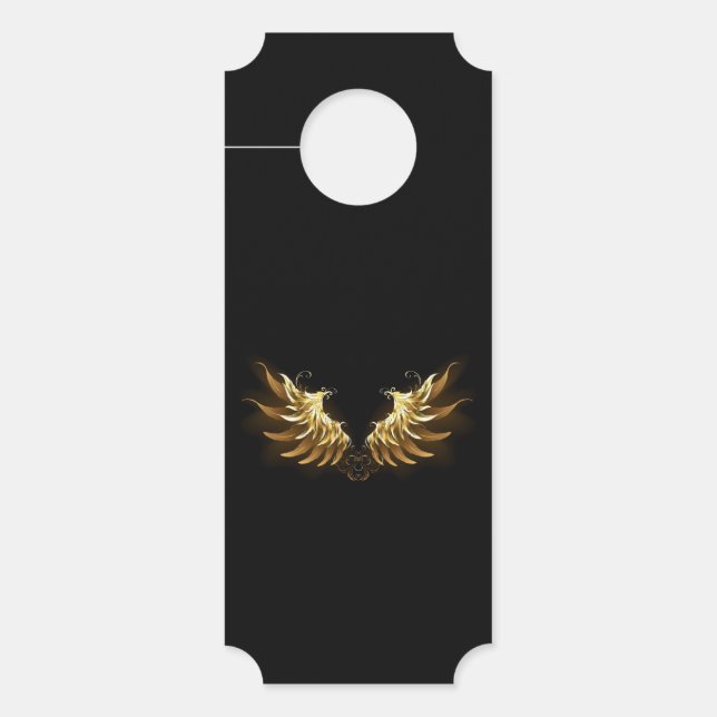Colgador Para Puertas Alas del Ángel de Oro sobre fondo negro (Anverso)