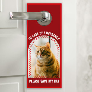 Colgador Para Puertas Alerta de Seguridad para Mascotas Foto Personaliza