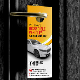 Colgador Para Puertas Alquiler de coche amarillo profesional automóvil