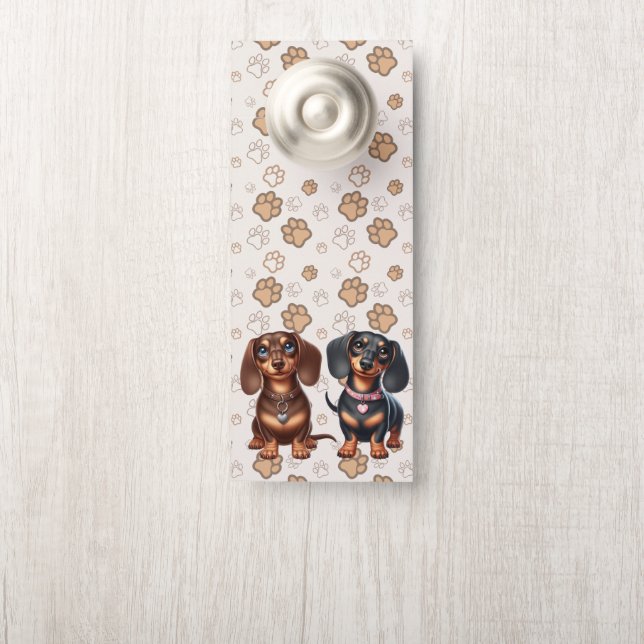 Colgador Para Puertas Amigos de Cute Dachshund (En pomo)