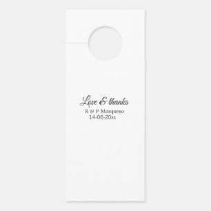 Colgador Para Puertas Amor & gracias agregar nombre de la pareja boda ag