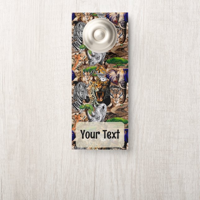 Colgador Para Puertas Animales salvajes de sabana africanos (En pomo)