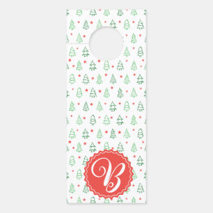 Colgador Para Puertas Árbol de Navidad rojo y verde