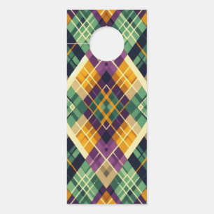Colgador Para Puertas Argyle Mardi Gras verde púrpura amarillo