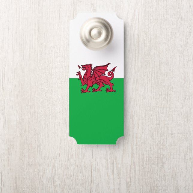 Colgador Para Puertas Bandera celta del Dragón Rojo en Gales y Gales (En pomo)