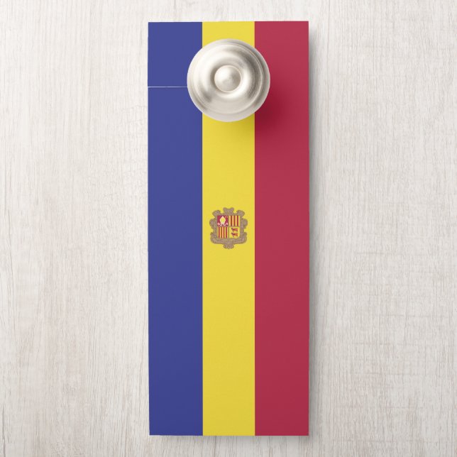 Colgador Para Puertas Bandera de Andorra (En pomo)