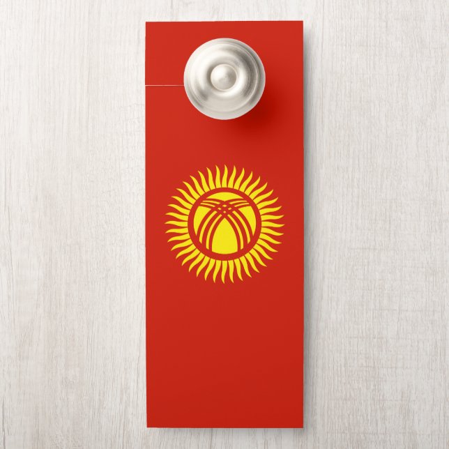 Colgador Para Puertas Bandera de Kirguistán (En pomo)