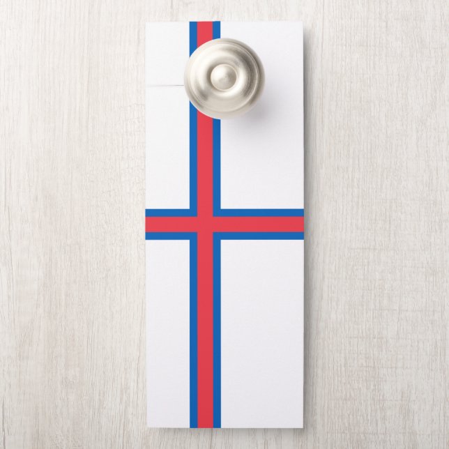 Colgador Para Puertas Bandera de las Islas Feroe (En pomo)