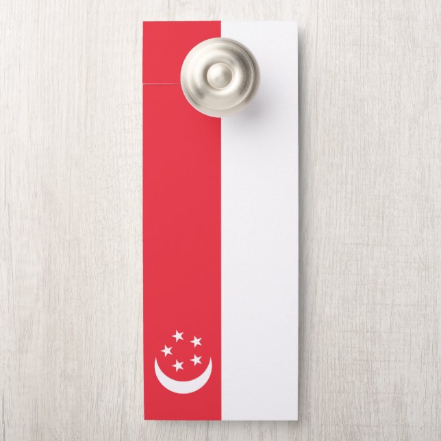 Colgador Para Puertas Bandera de Singapur (En pomo)