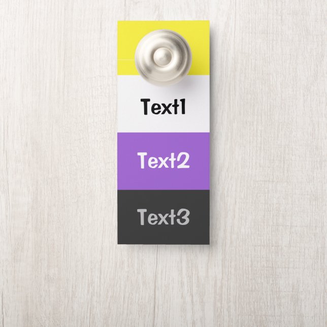 Colgador Para Puertas Bandera del Orgullo no binario (En pomo)