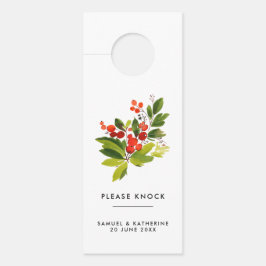 Colgador Para Puertas Bayas Elegantes de Acuarela Por Favor Llama