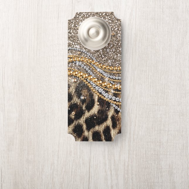 Colgador Para Puertas Beautiful Trendy Leopard Faux Animal Print (En pomo)