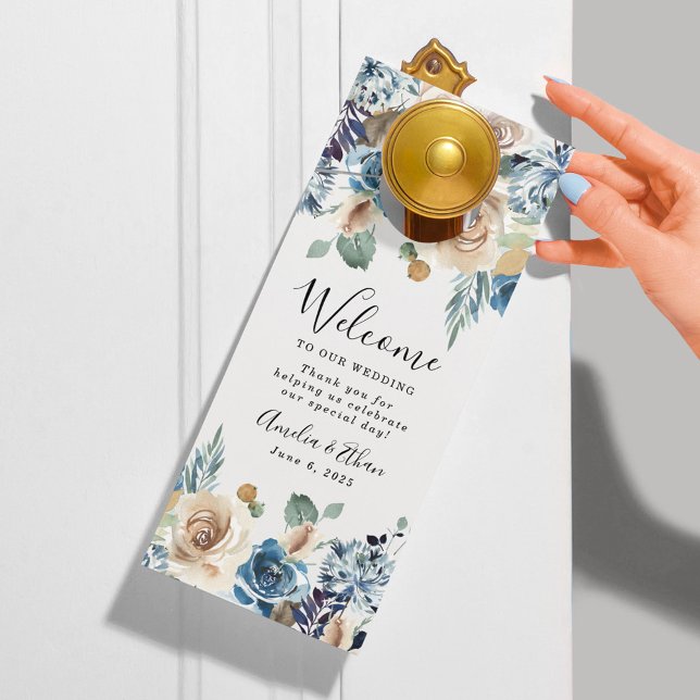 Colgador Para Puertas Belleza floreciente | Bienvenida Boda y no molesta (Subido por el creador)