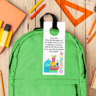 Colgador Para Puertas Bendición de las mochilas acarició los suministros