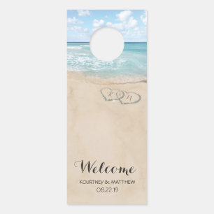 Colgador Para Puertas Bienvenida Boda Tropical Vintage Beach Heart Shore