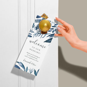 Colgador Para Puertas Bienvenida/No molestar a Boda de Azure Wild