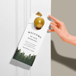 Colgador Para Puertas Bienvenida/No molestar a Boda de Pines de talla