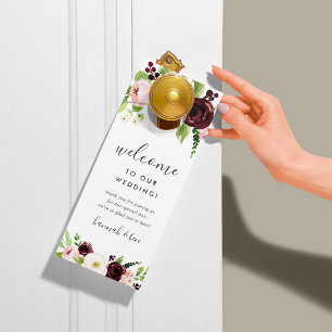 Colgador Para Puertas Bienvenida/No molestar a Boda de Rubor Romance