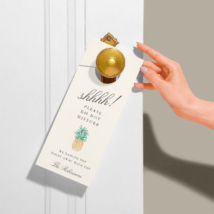 Colgador Para Puertas Bienvenida/No molestar al Boda de piña de época