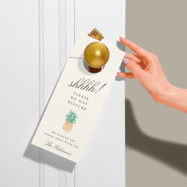 Colgador Para Puertas Bienvenida/No molestar al Boda de piña de época (Subido por el creador)