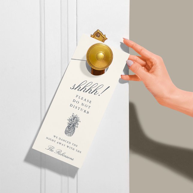 Colgador Para Puertas Bienvenida/No molestar al Boda de piña de época (Subido por el creador)