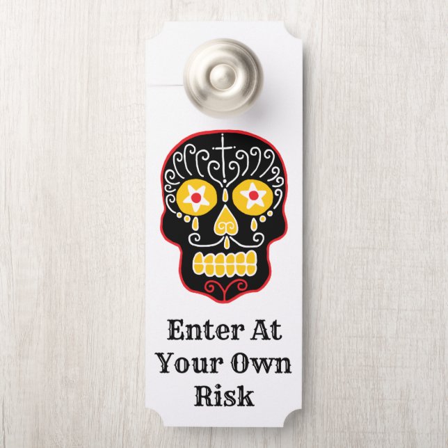 Colgador Para Puertas Black Sugar Skull (En pomo)