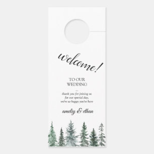 Colgador Para Puertas Boda acuarela Forest Wintre
