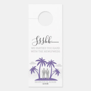Colgador Para Puertas Boda de Grooms Purple Beach