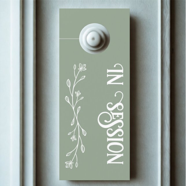 Colgador Para Puertas Boda de texto personalizado en sesión moderna hoja (Modern custom text in session door hanger)