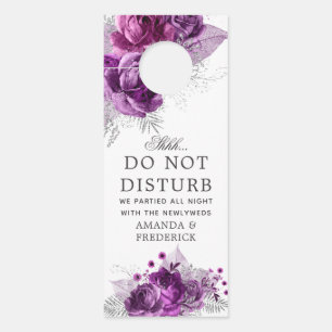 Colgador Para Puertas Boda floral acuarela de ciruela y azul marino