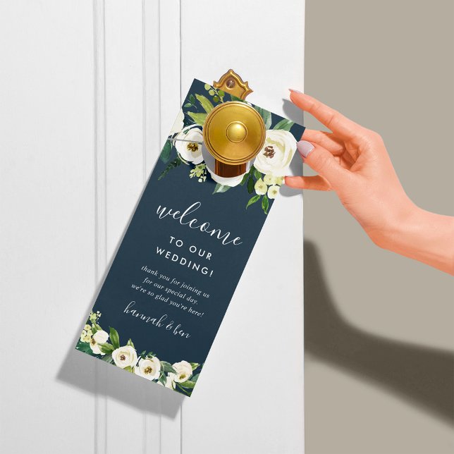 Colgador Para Puertas Boda Floral de Alabaster Bienvenida/No Molestar (Subido por el creador)