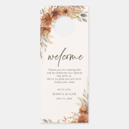 Colgador Para Puertas Boda floral de otoño en terracota bohemio No moles