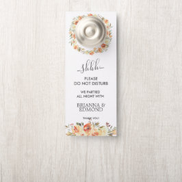 Colgador Para Puertas Boda Floral Dream Peach Invitado No Perturbar