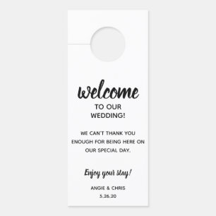 Colgador Para Puertas Boda Guest Doorhanger Bienvenida y no molestar