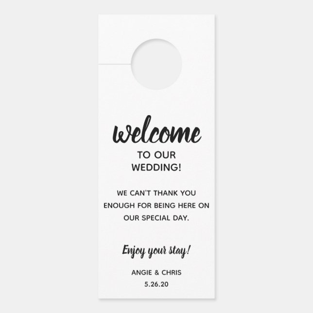 Colgador Para Puertas Boda Guest Doorhanger Bienvenida y no molestar (Anverso)