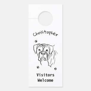 Colgador Para Puertas Boxer caprichoso: Arte de líneas de texto editable