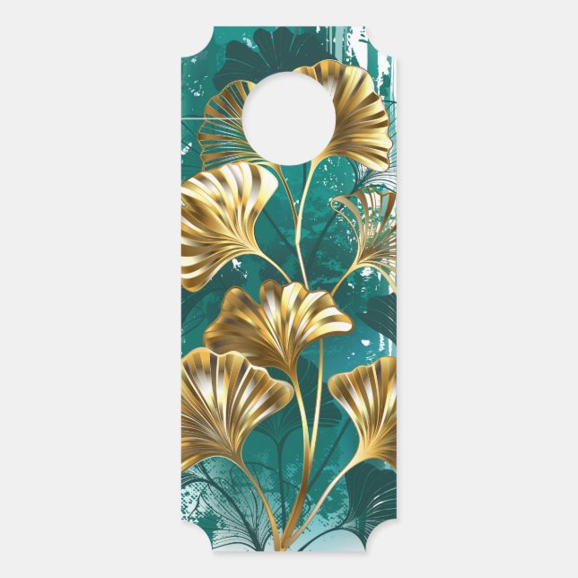 Colgador Para Puertas Branch with Golden Leaves Ginko Biloba (Anverso)
